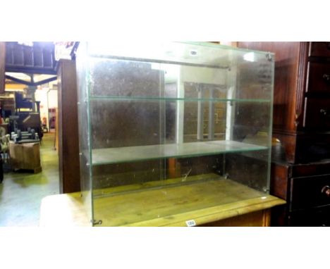 A vintage plate glass counter top, confectionery display cabinet, 76cm long 62cm high