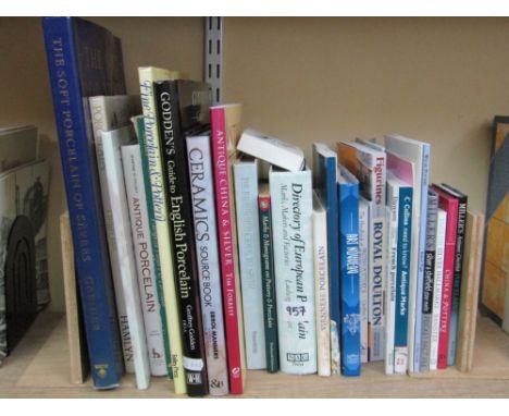 A collection of reference books relating to pottery and porcelain including The Soft Porcelain of Sevres by Edouard Garnier, 