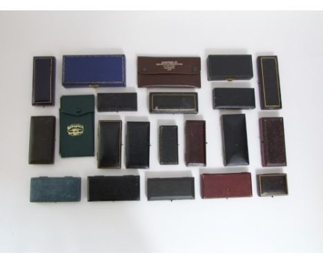 21 vintage leather jewellery boxes for Masonic medals and jewellery.
