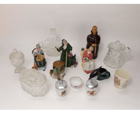 A collection of three Royal Doulton figures - Embroidering HN2855, Christmas Parcels HN2851 and Pretty Polly HN2768, a 1983 b