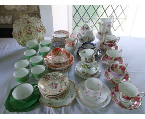 A collection of Royal Albert Old English Rose pattern tea wares comprising five cups and five saucers, together with a Royal 