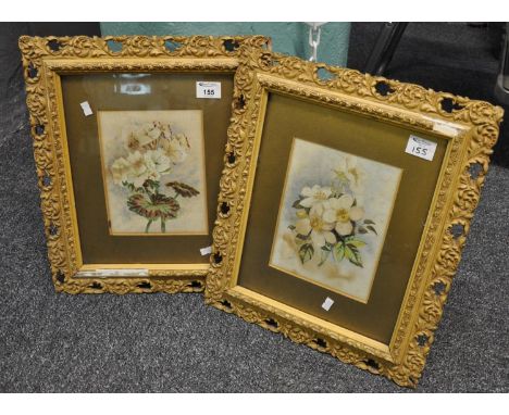 Victorian school, pair of botanical studies, watercolours, pierced frames. 21 x 16cm approx. (2)(B.P. 21% + VAT) 