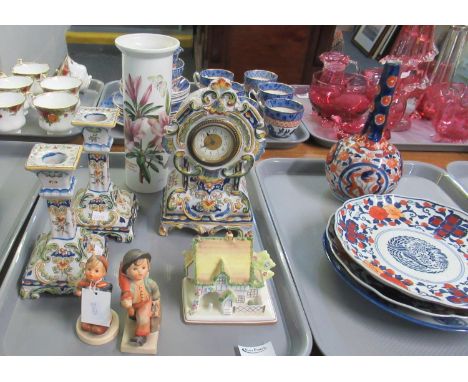 Tray of china to include; Portmeirion pottery 'Botanic Garden' design cylinder vase, cottage ornament 'The Master's House' by