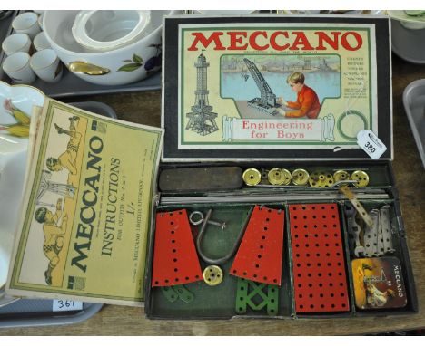 Vintage Meccano 'Engineering for Boys' box with contents and instruction manual. (B.P. 21% + VAT) 
