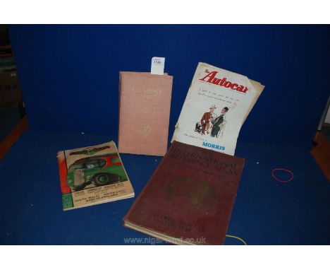 A Book 'Signpost' by W. G. McMinnie, The Motor Electrical Manual 8th edition, an Official Timetable and Guide to South Wales,