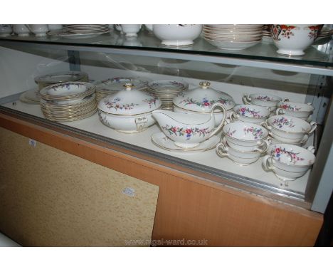 A good quantity of Wedgwood 'Devon Spray' dinnerware including twelve each of Dinner, breakfast and side Plates, eleven soup 