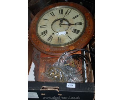 A Vintage Marquetry inlaid Wall Clock for restoration
