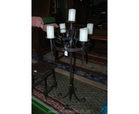A modern Blacksmith made floor standing Candelabra