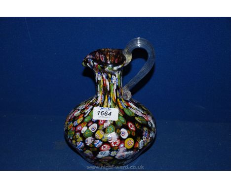 A vintage Murano millefiori style jug.