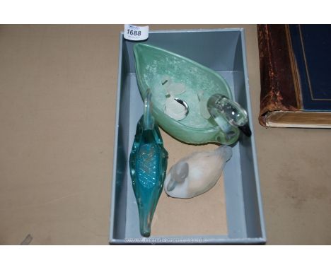 A Goebel glass Swan, etc.