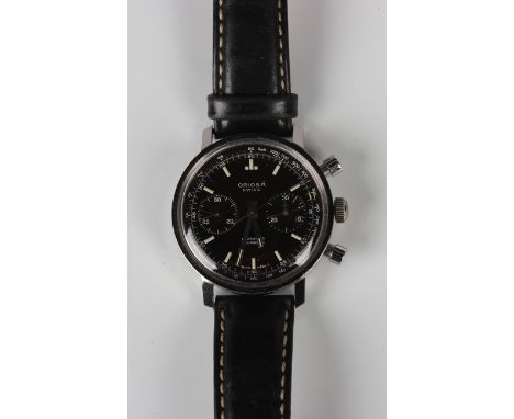 An Oriosa steel cased gentleman's chronograph wristwatch with Landeron 248 caliber movement, the signed black circular dial w