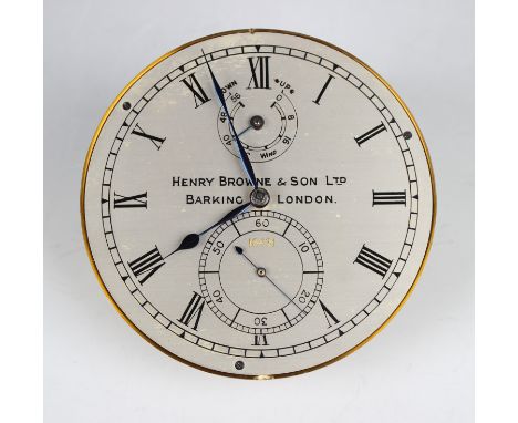 A mid-20th century marine chronometer, the two day chain fusee movement with maintaining power, Earnshaw type spring detent e