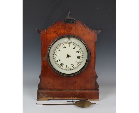 A late Victorian mahogany noctuary or nightwatchman's bracket clock with eight day single fusee movement, the backplate numbe