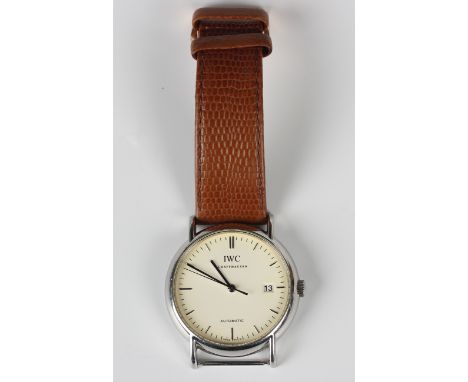 An International Watch Co (IWC) Schaffhausen Portofino Automatic steel cased gentleman's wristwatch, Ref. 3533, the signed cr