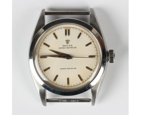 A Rolex Oyster Perpetual steel cased gentleman's wristwatch, Ref. No. 6298, circa 1953, the signed and jewelled automatic mov