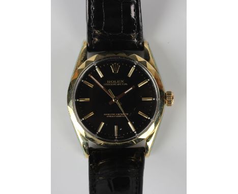 A rare Rolex Oyster Perpetual gilt fronted and steel backed gentleman's wristwatch, Ref. No. 1025, circa 1963, with signed an