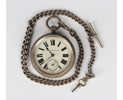 A silver cased keywind open-faced gentleman's pocket watch with chain fusee movement, the backplate signed 'G Aaronson Manche