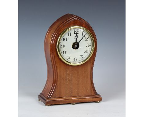 An early 20th century French ATO electric walnut cased mantel clock, the signed painted circular dial with Arabic hour numera