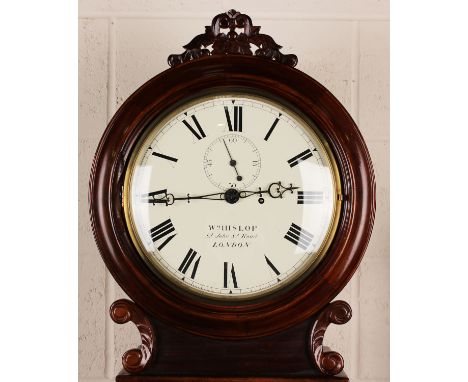 A Victorian and later stained beech longcase clock with brass single train movement, the 12½-inch painted circular dial with 