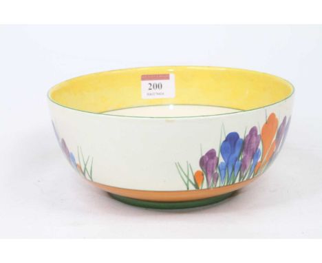 A Clarice Cliff Autumn Crocus pattern bowl, dia. 19.5cm 