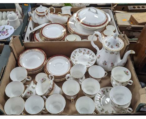 Two boxes of ceramics, to include a Royal Grafton Majestic pattern part dinner service and a Royal Albert Winsone pattern par