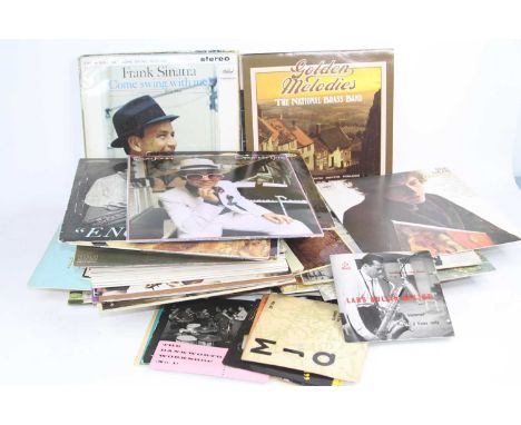 A collection of vintage LPs and singles, to include Frank Sinatra