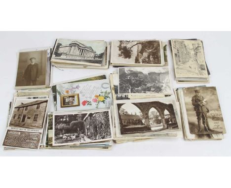 A collection of mixed vintage postcards, to include portrait and topographical examples