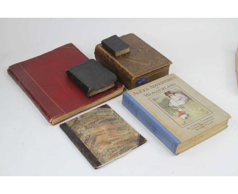 A collection of vintage books to include Lewis Carroll's Alice's Adventures in Wonderland, Ancient &amp; Modern Hymns, Holy B