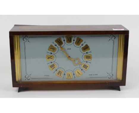 A vintage USSR Vega mantel clock, width 33.5cm