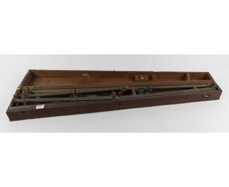 A 19th century brass pantograph, one arm engraved Troughton &amp; Simms of London, in a fitted tapering mahogany case, length