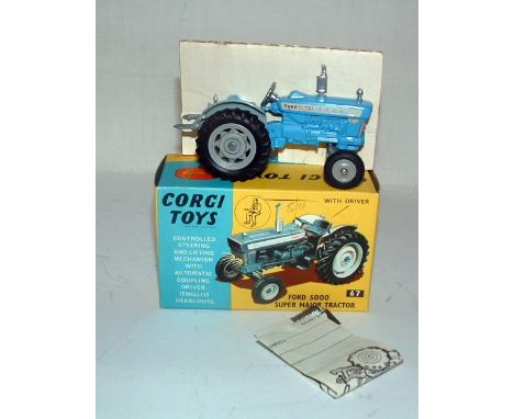 CORGI Toys 67 Ford 5000 Super Major Tractor. Mint with Instructions and Packing piece in a Mint Box - missig Driver.