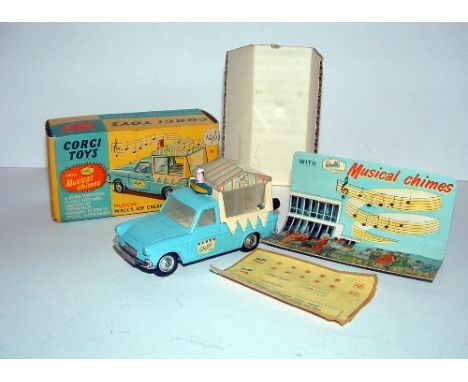 CORGI Toys 474 Musical Ford Thames Wall's Ice Cream Van - chimes not working otherwise Near Mint with unused transfer sheet, 