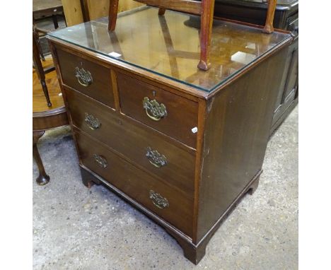 An Edwardian mahogany 4-drawer chest on bracket feet, W70cm 
