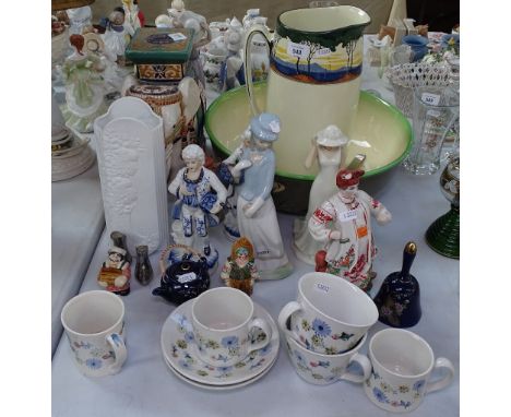 Royal Doulton wash jug and basin, elephant, Kaiser vase, figures etc 