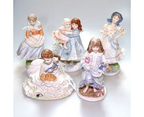 5 Royal Worcester figures, tallest 22cm 