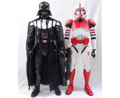 2 large scale Star Wars figures, Darth Vader and Clone Trooper, by Jakks Pacific, height 79cm (2) 