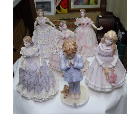 6 various Royal Worcester figures, tallest 20.5cm 