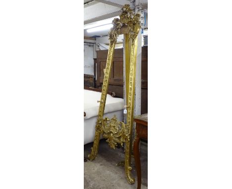 A Continental carved giltwood artist's easel 