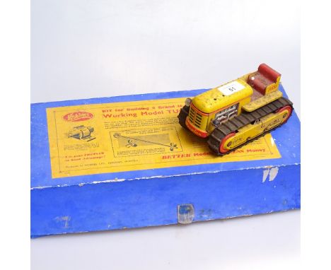 Arnold Distler-Motor Perplex tractor, Hobbies 16" model tug, and box of Vintage Meccano 