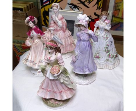 5 Royal Worcester ladies, tallest 24.5cm 