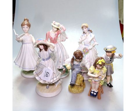 3 Royal Worcester children figures, and 4 other Worcester figures 