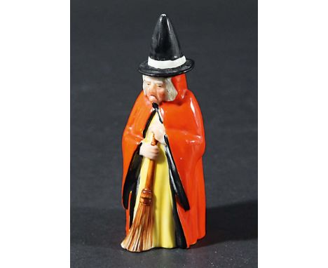 WITCH, Royal Worcester candle extinguisher, date code for 1913, puce factory marks, height 9cm