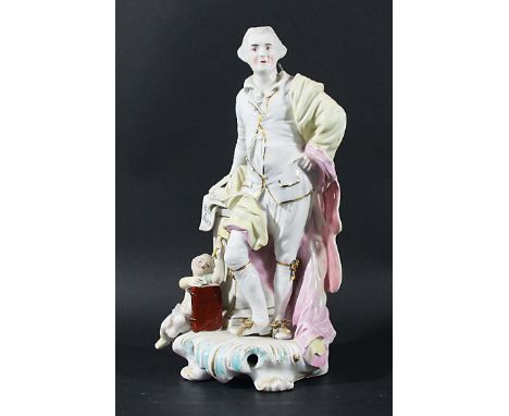 DERBY PATCH MARK FIGURE OF JOHN WILKES, late 18th cetury, standing next to a column inscribed Jn. Wilkes, Esq, with scrolls i