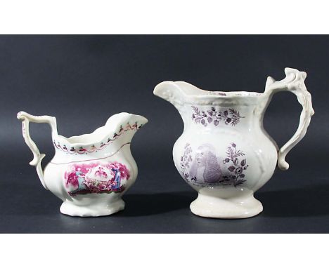 ENGLISH STONEWARE COMMEMORATIVE JUG, puce printed with a portrait of Lord Brougham and Vaux, REFORM printed verso, height 15c