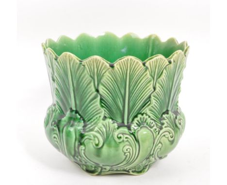 New Leaf - A vintage mid 20th century ceramic leaf bowl vase. Rd no. 230861019cm x 23cm diameter approx.
