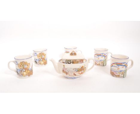 Wade Ceramics - A 20th Century vintage ceramic Wade tea set from the Noahs Ark collection designed exculsively for Boots. Com