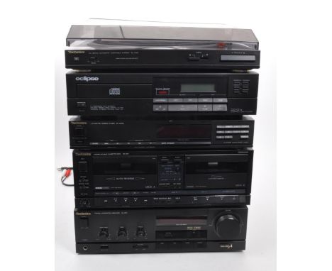 Technics / Eclipse - A 20th century Hi-Fi Audio stacking system. The collection to include a Technics SL-J110R Automatic Turn