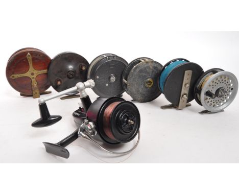 A collection of x7 assorted fly fishing spool reels to include Shakespeare 2756 Graflite, Leeda Rimfly, Garcia Mitchell 306 (