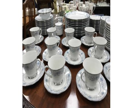 NORITAKE 'BLUE MOUNTAIN' DINNER SERVICEcomprising dinner plates, side plates, bowls, saucers and cups