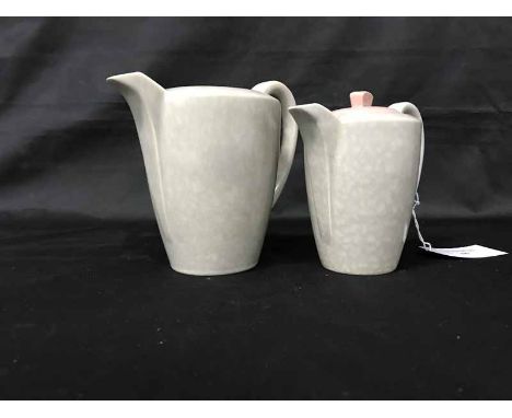 POOLE POTTERY ESPRESSO SETand a pair of Delft style vases